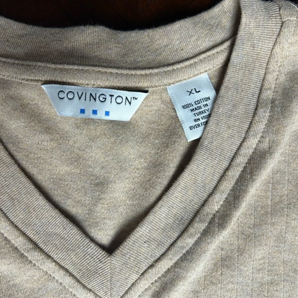 Covington Men's Tan V-Neck Sweater